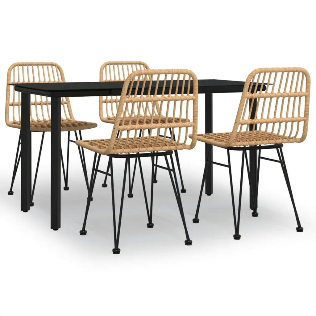 5 Piece Garden Dining Set Poly Rattan 3157889