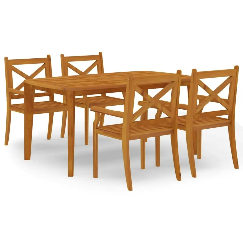 5 Piece Garden Dining Set Solid Wood Acacia 3058003