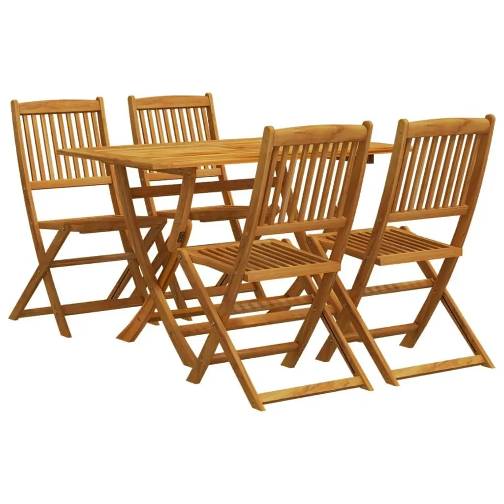 5 Piece Garden Dining Set Solid Wood Eucalyptus 3307637