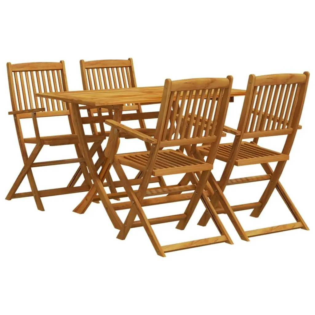 5 Piece Garden Dining Set Solid Wood Eucalyptus 3307635