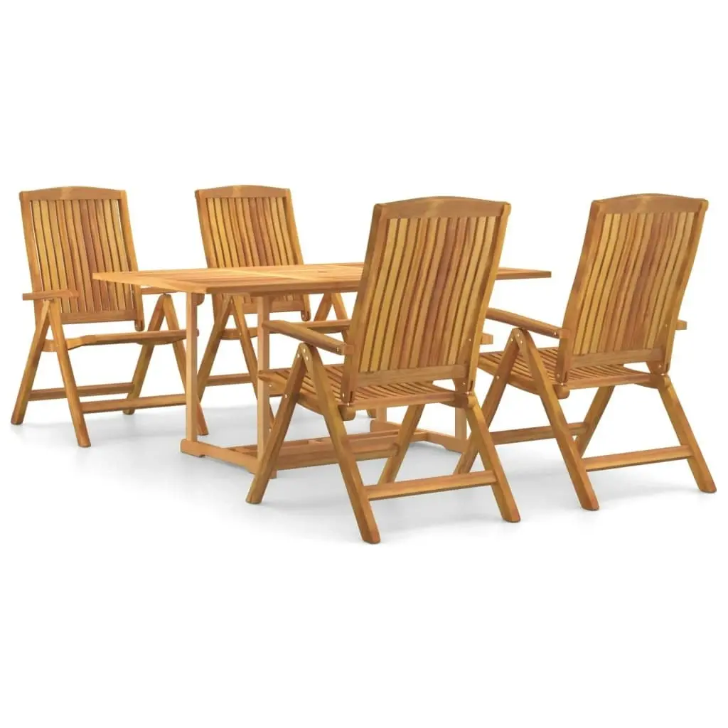 5 Piece Garden Dining Set Solid Wood Teak 3154917