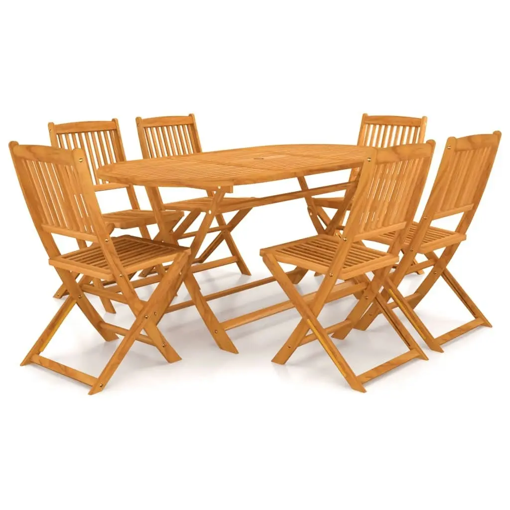 7 Piece Folding Garden Dining Set Solid Wood Acacia 3060197