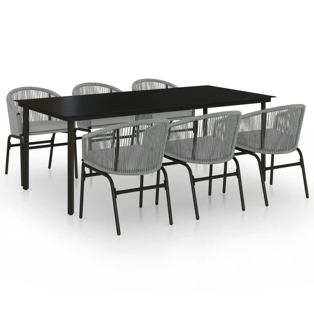 7 Piece Garden Dining Set Grey 3099237