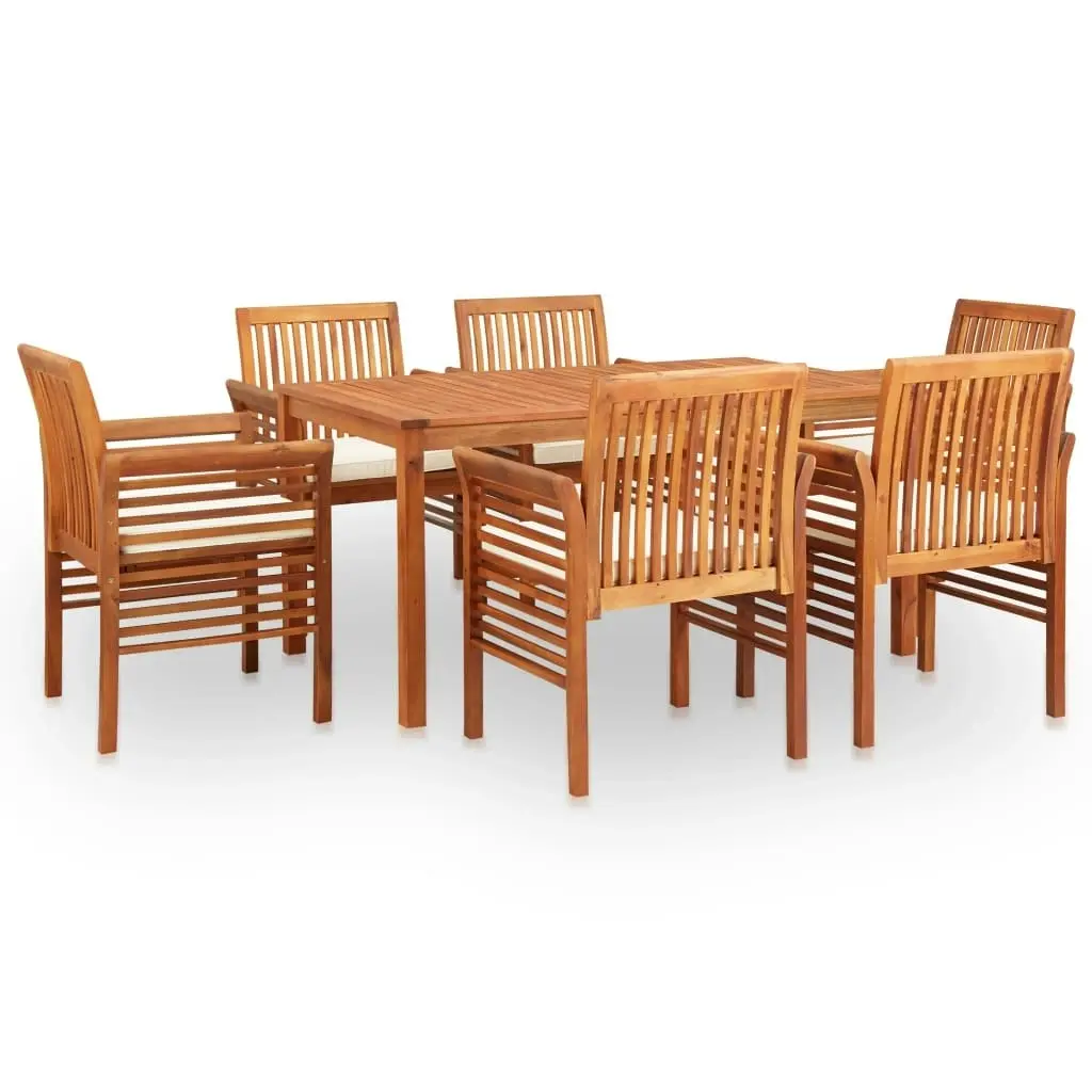 7 Piece Outdoor Dining Set with Cushions Solid Wood Acacia 278898