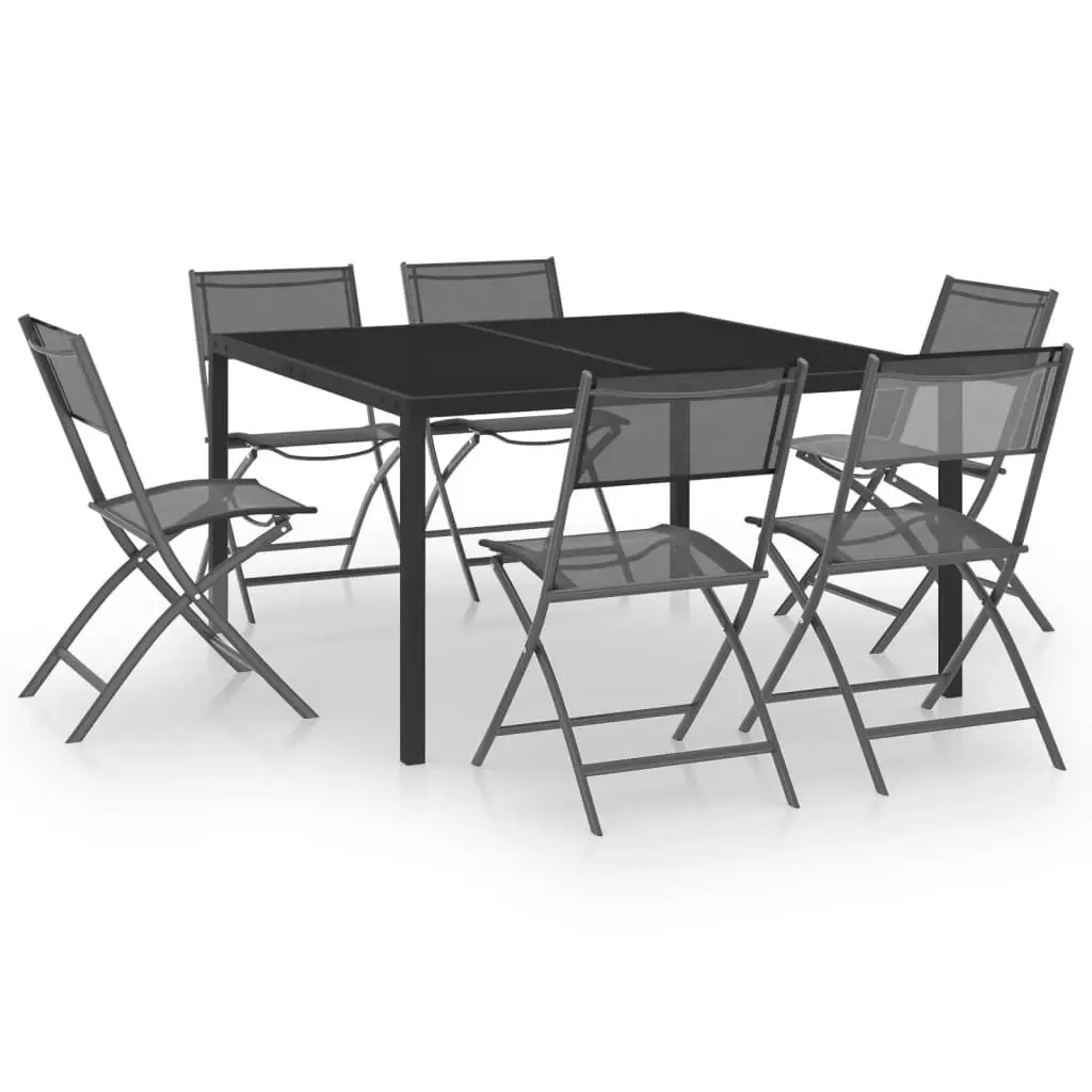 7 Piece Outdoor Dining Set Steel 3073535