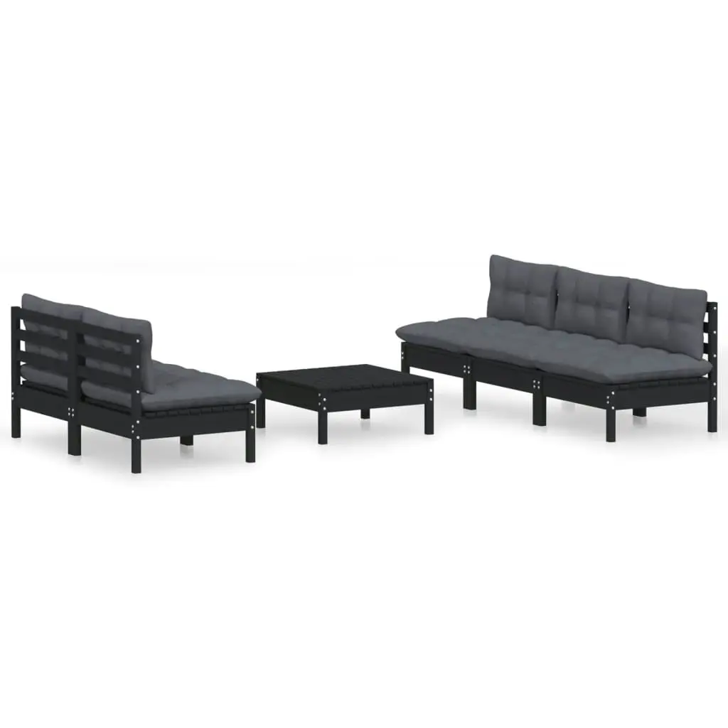 6 Piece Garden Lounge Set with Anthracite Cushions Pinewood 3096092