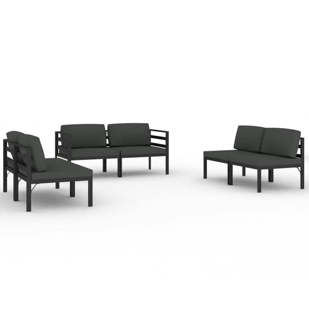 6 Piece Garden Lounge Set with Cushions Aluminium Anthracite 3107802