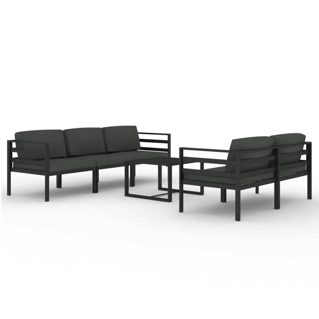 6 Piece Garden Lounge Set with Cushions Aluminium Anthracite 3107804