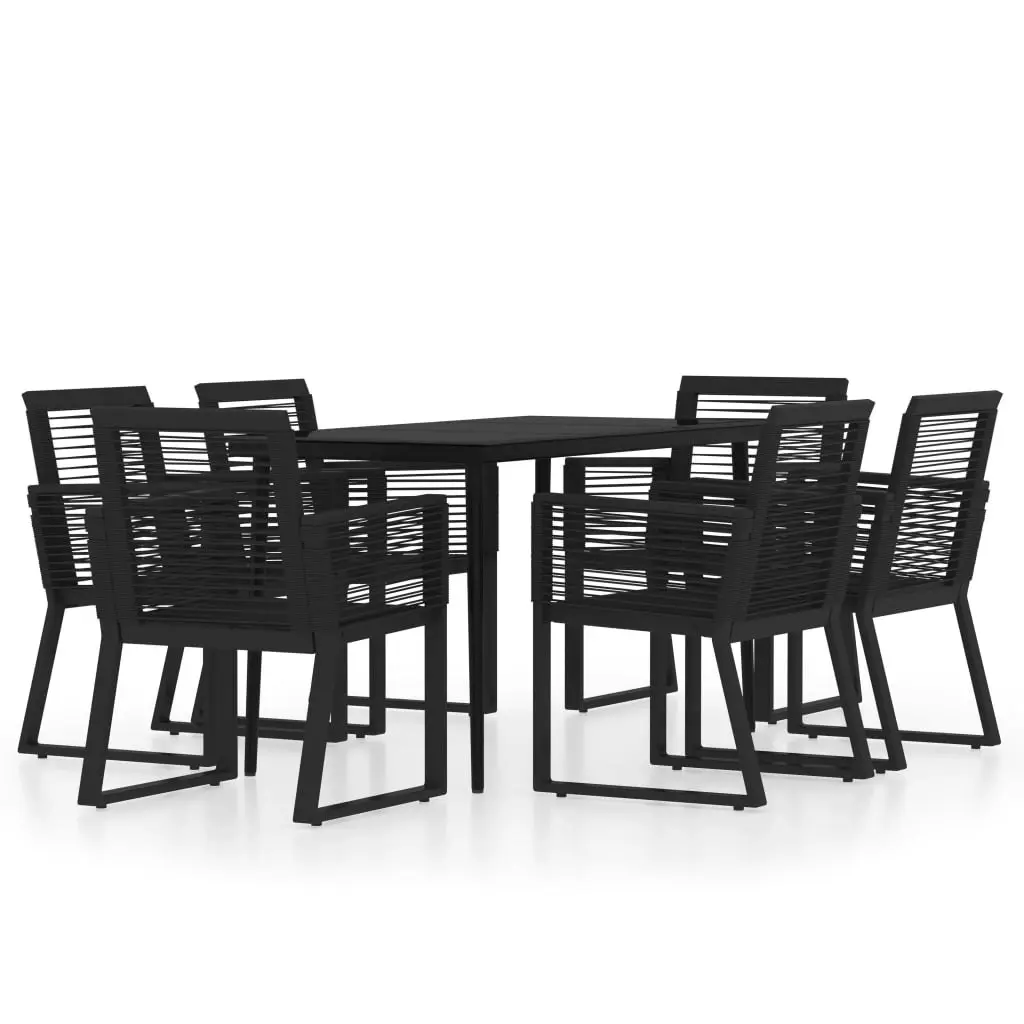 7 Piece Garden Dining Set Black 3099158