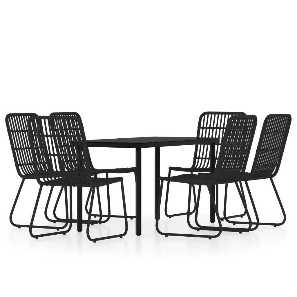 7 Piece Garden Dining Set Black 3099170