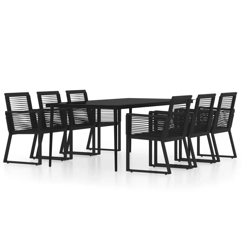 7 Piece Garden Dining Set Black 3099159