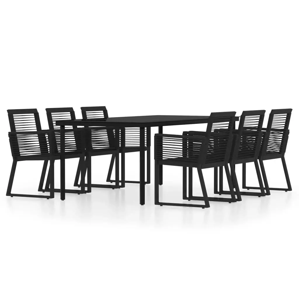 7 Piece Garden Dining Set Black 3099153