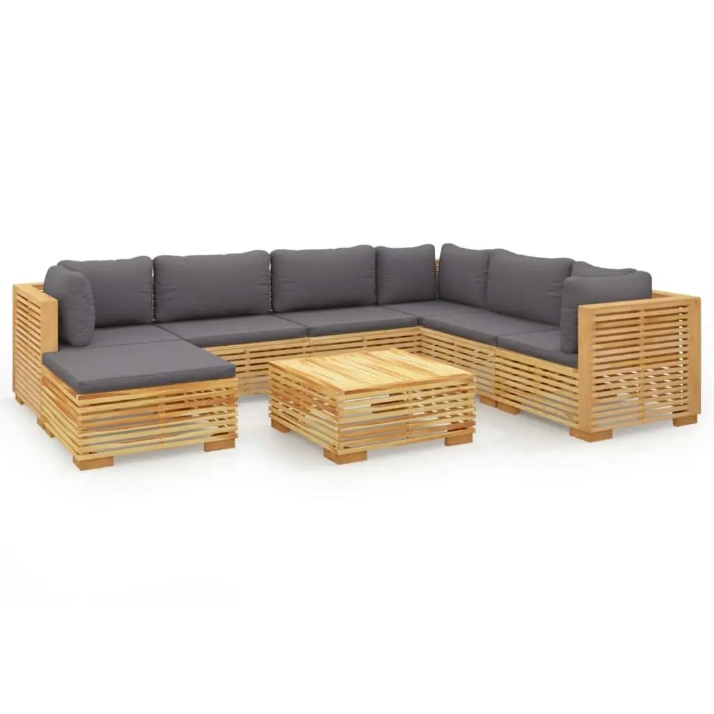 8 Piece Garden Lounge Set with Cushions Solid Teak Wood 3100880