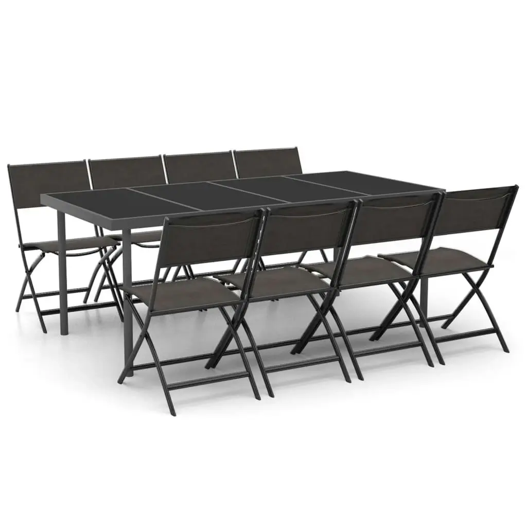 9 Piece Outdoor Dining Set Steel 3073509