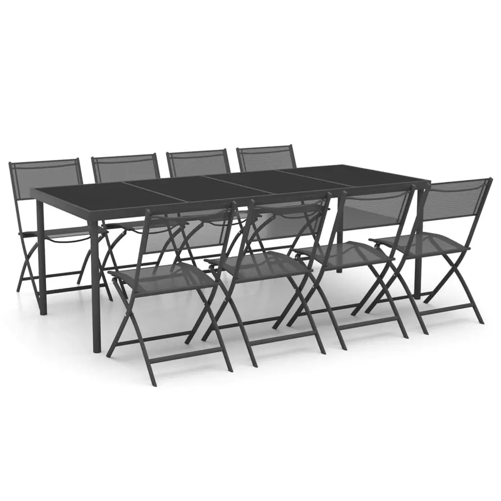 9 Piece Outdoor Dining Set Steel 3073498