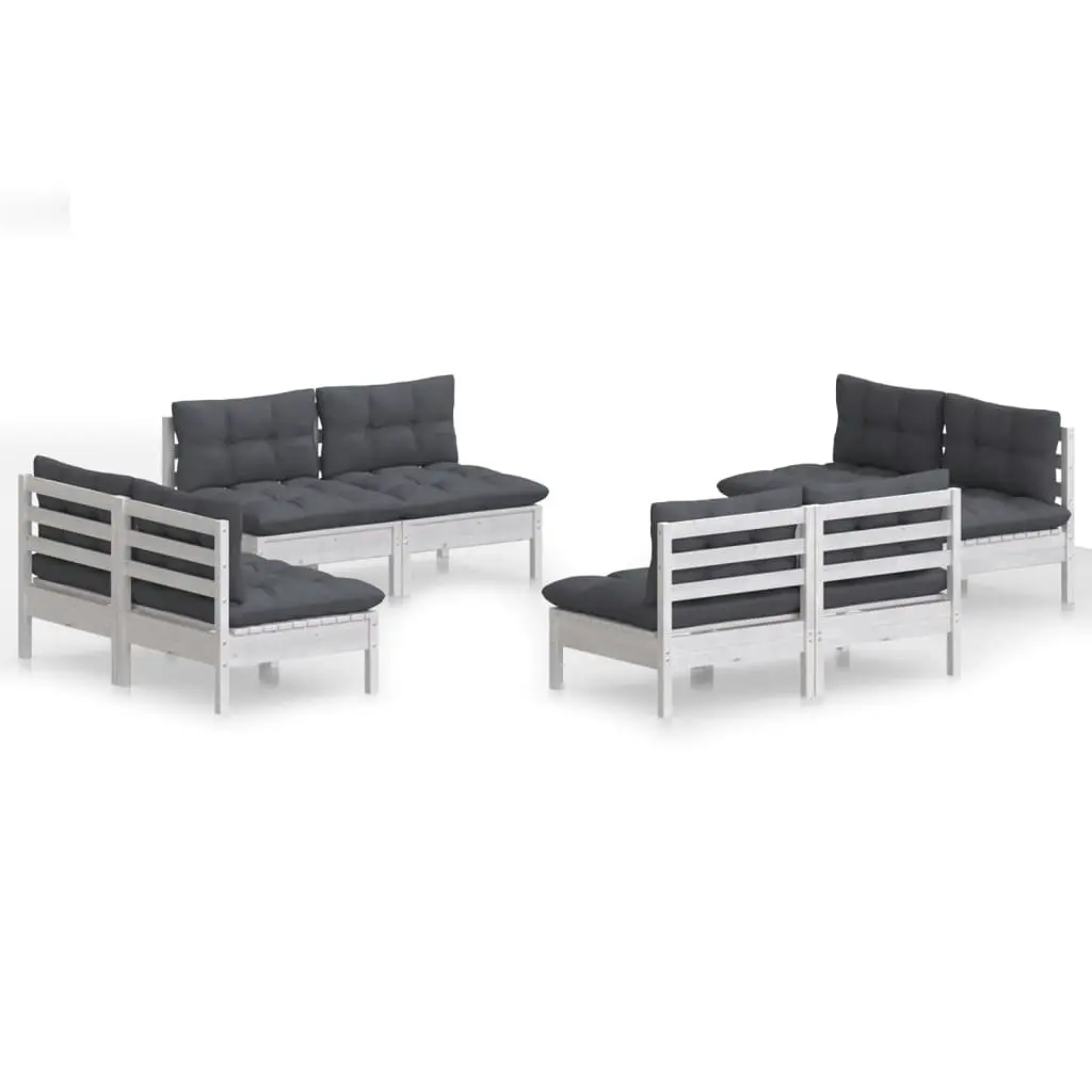 8 Piece Garden Lounge Set with Anthracite Cushions Pinewood 3096041