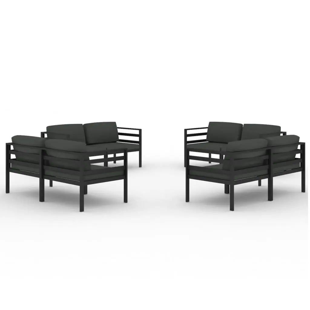 8 Piece Garden Lounge Set with Cushions Aluminium Anthracite 3107829