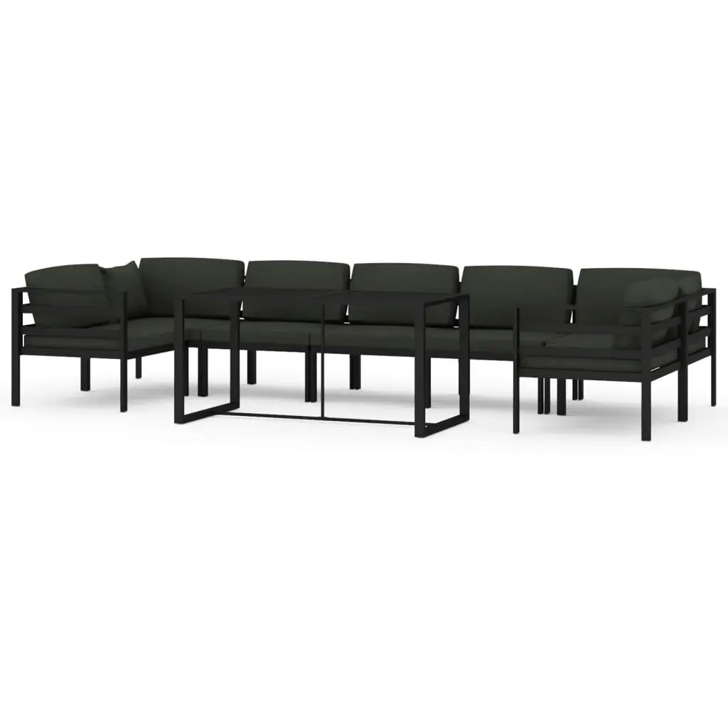 8 Piece Garden Lounge Set with Cushions Aluminium Anthracite 3115926