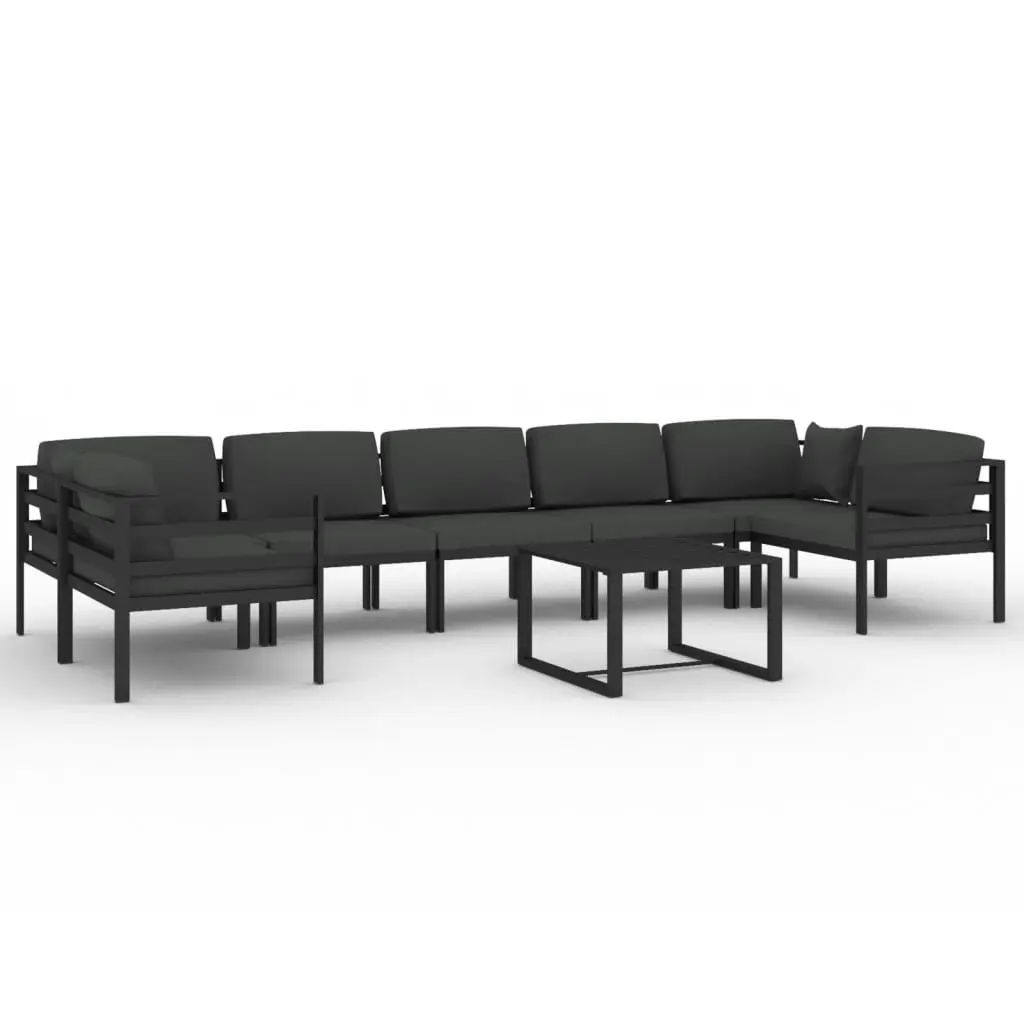 8 Piece Garden Lounge Set with Cushions Aluminium Anthracite 3107812