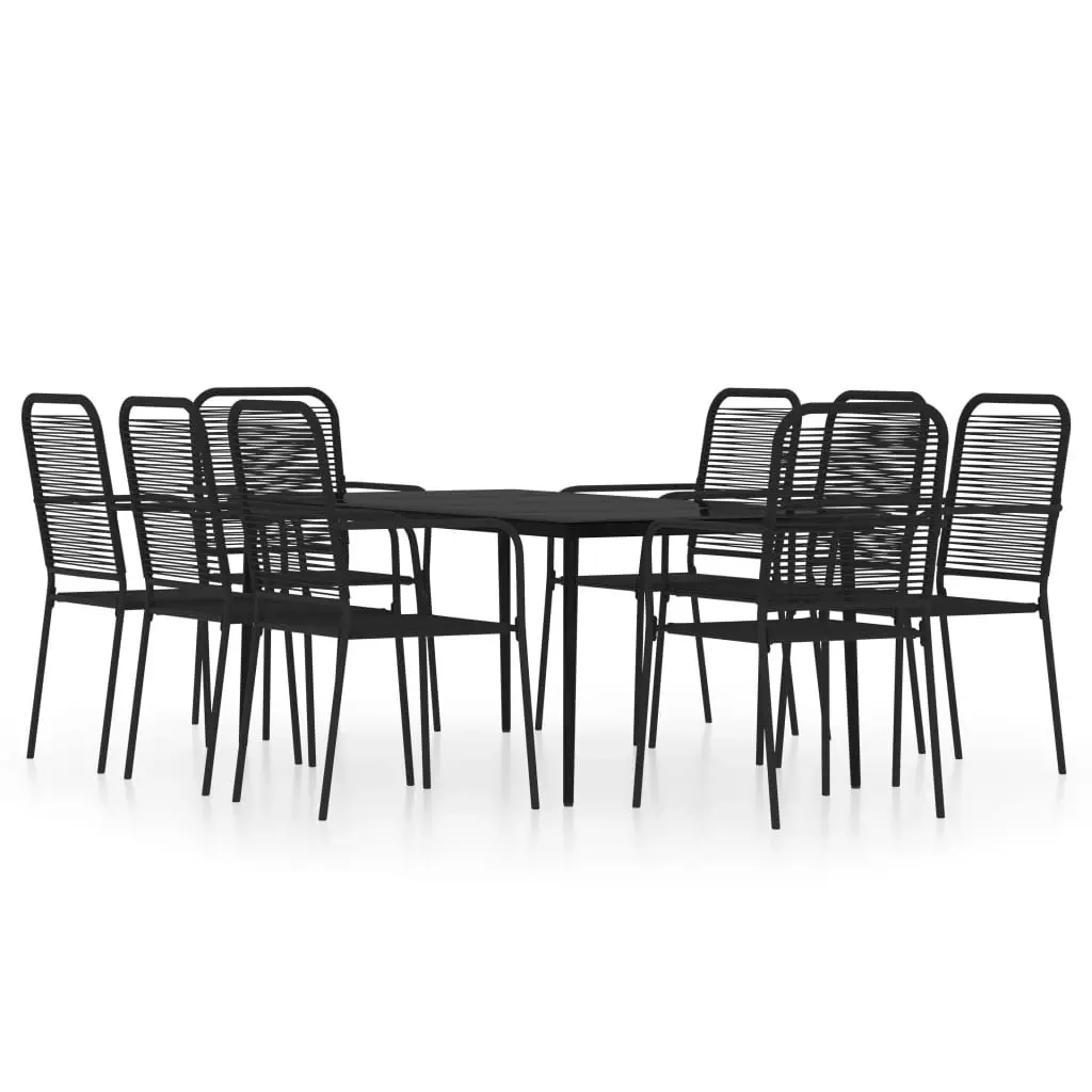 9 Piece Garden Dining Set Black 3099148