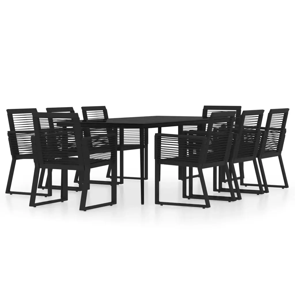 9 Piece Garden Dining Set Black 3099160