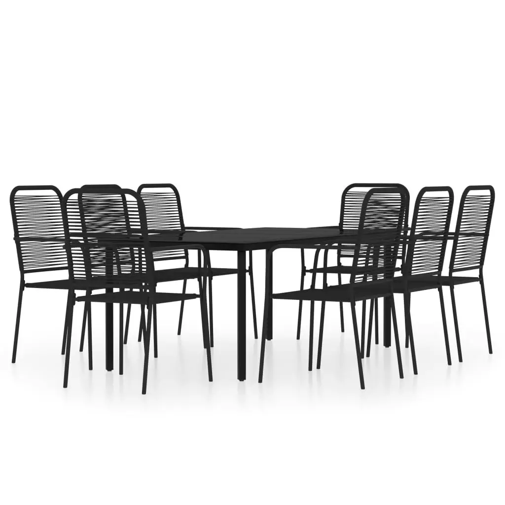 9 Piece Garden Dining Set Black 3099142