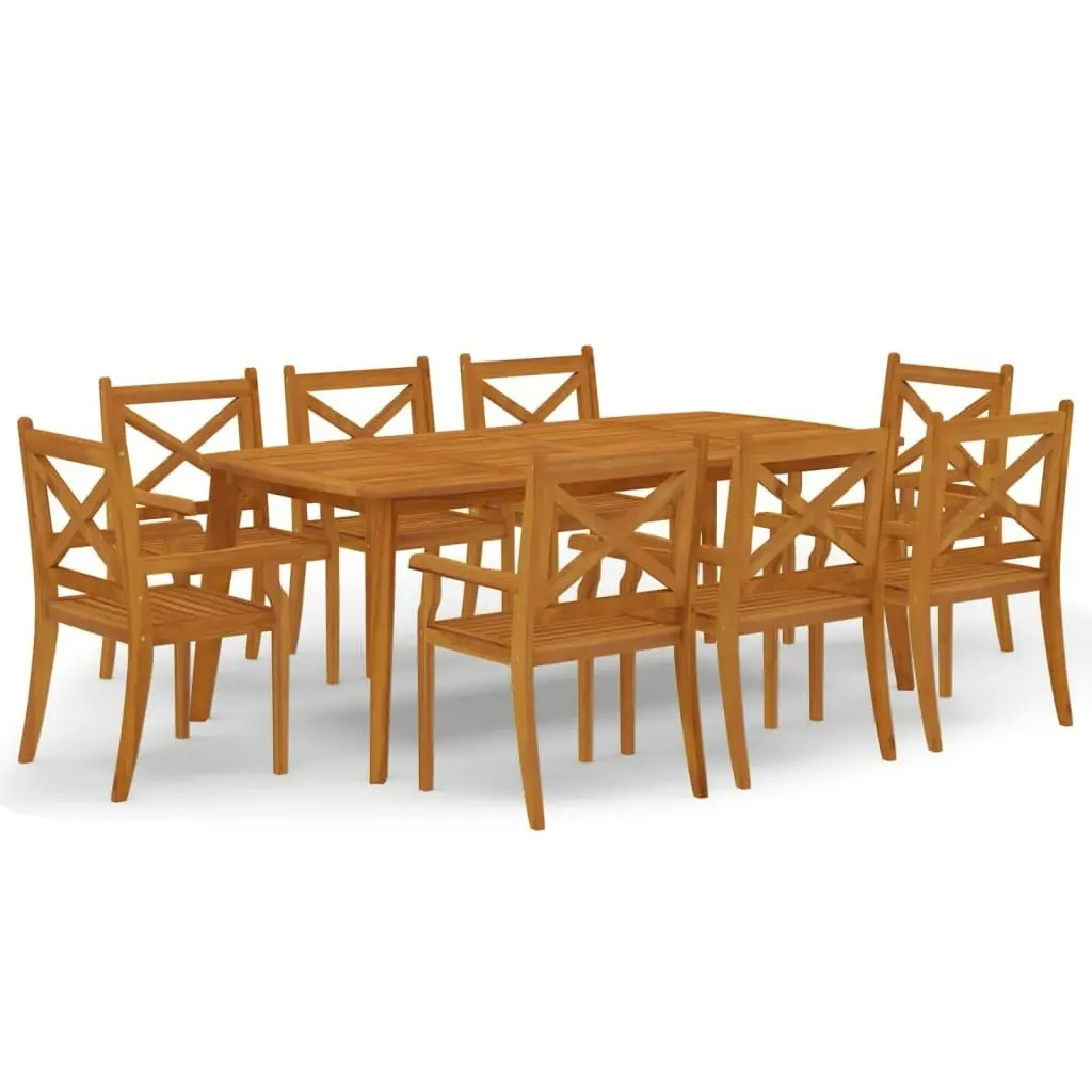 9 Piece Garden Dining Set Solid Wood Acacia 3058006