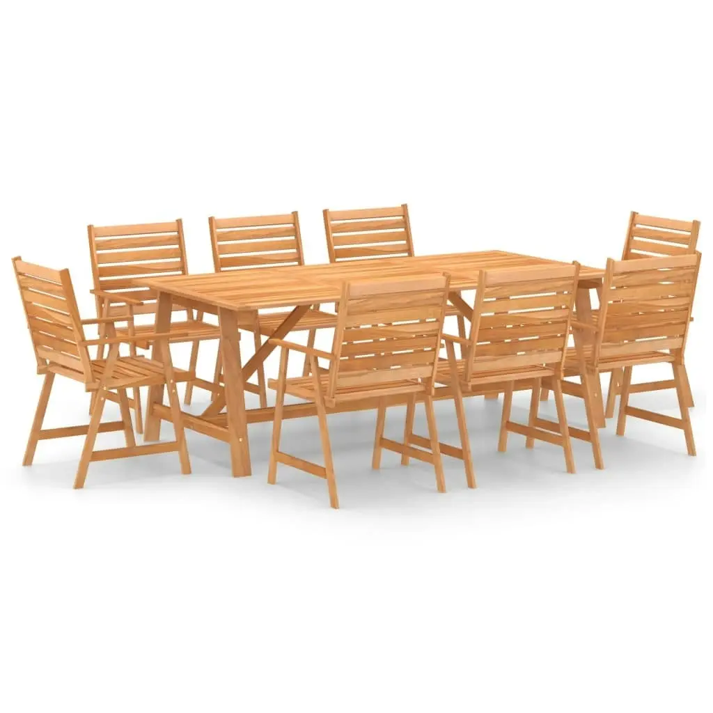 9 Piece Garden Dining Set Solid Acacia Wood 3057847