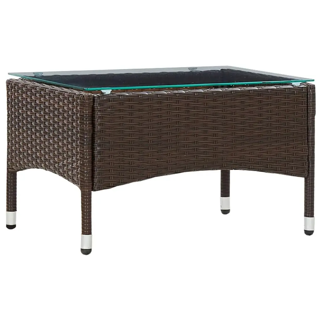 Coffee Table Brown 60x40x36 cm Poly Rattan 45906