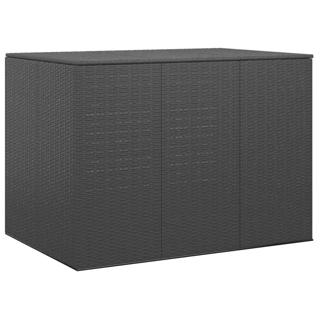 Garden Cushion Box PE Rattan 145x100x103 cm Black 317229