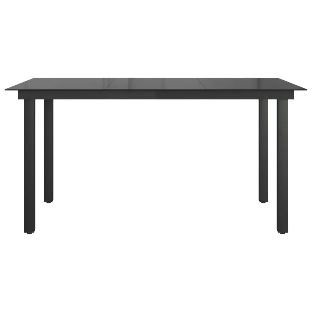 Garden Table Black 150x90x74 cm Aluminium and Glass 42788