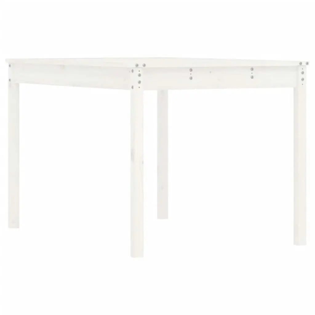 Garden Table White 121x82.5x76 cm Solid Wood Pine 823970