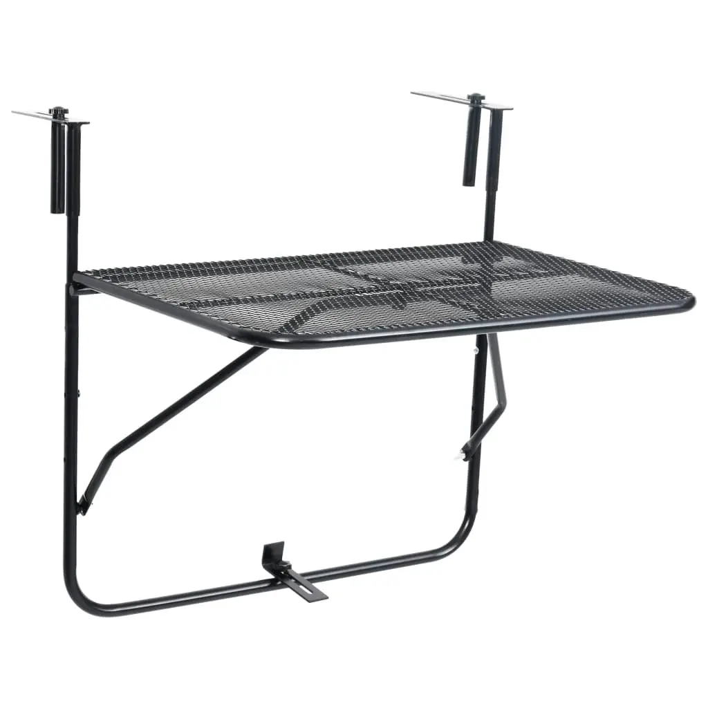 Balcony Table Black 60x40 cm Steel 325924