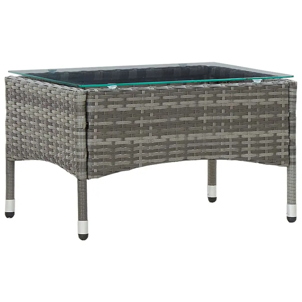 Coffee Table Grey 60x40x36 cm Poly Rattan 45908