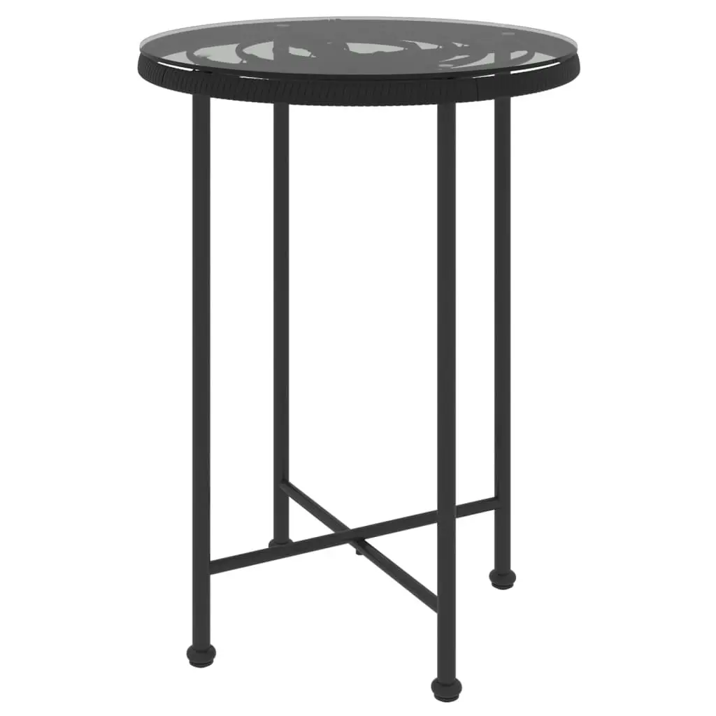 Dining Table Black ?5 cm?empered Glass and Steel 319435