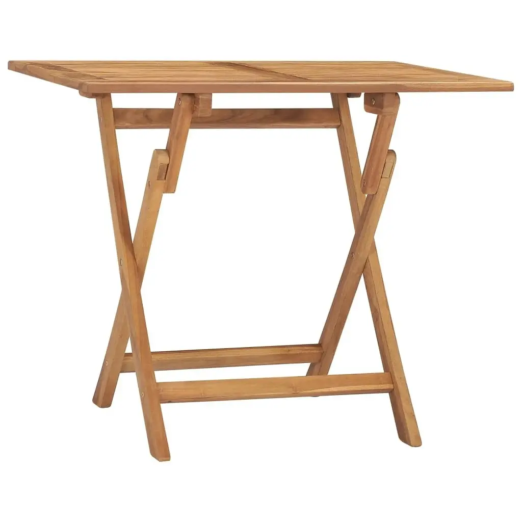 Folding Garden Dining Table 90x60x75 cm Solid Teak Wood 315445