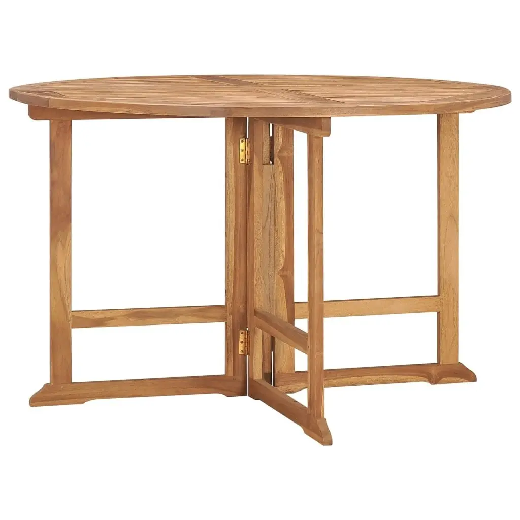 Folding Garden Dining Table Ã˜110x75 cm Solid Wood Teak 318479