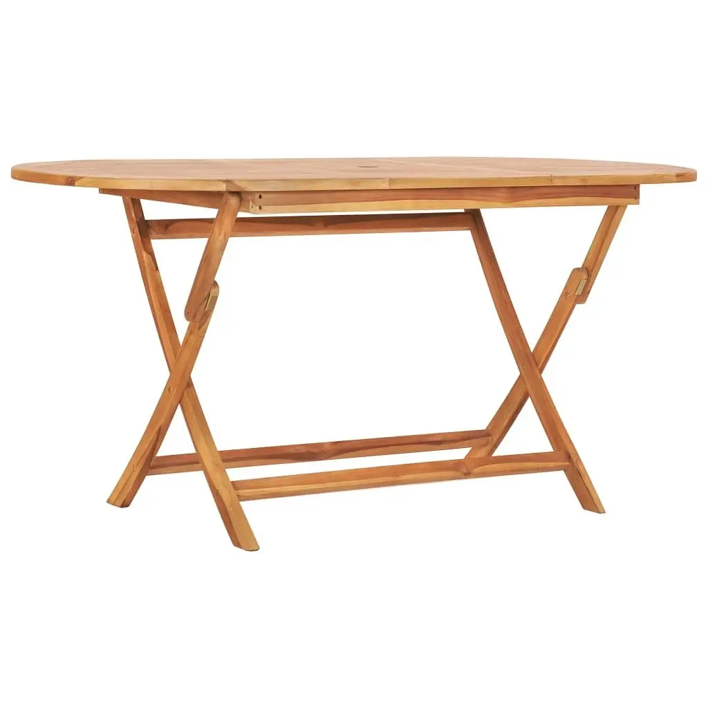 Folding Garden Table 160x80x75 cm Solid Teak Wood 48998