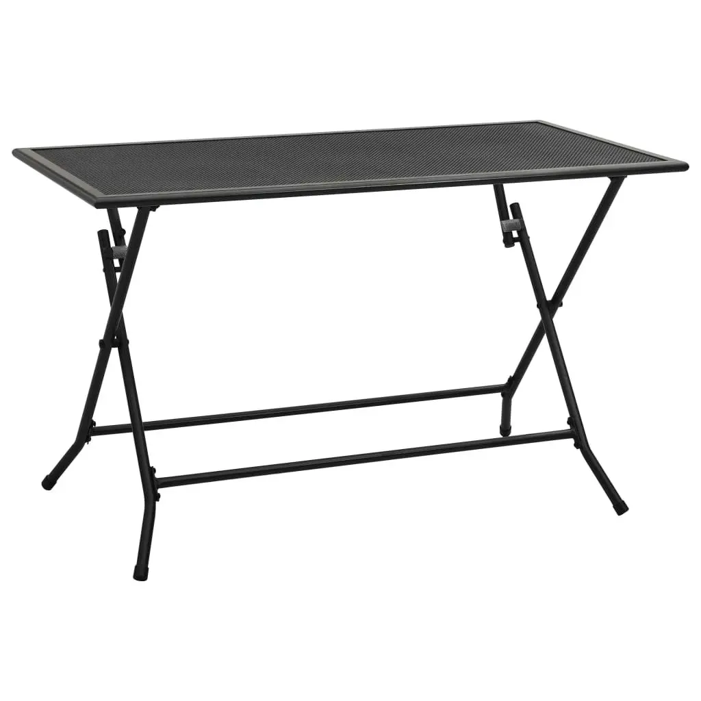 Folding Mesh Table 120x60x72 cm Steel Anthracite 310152