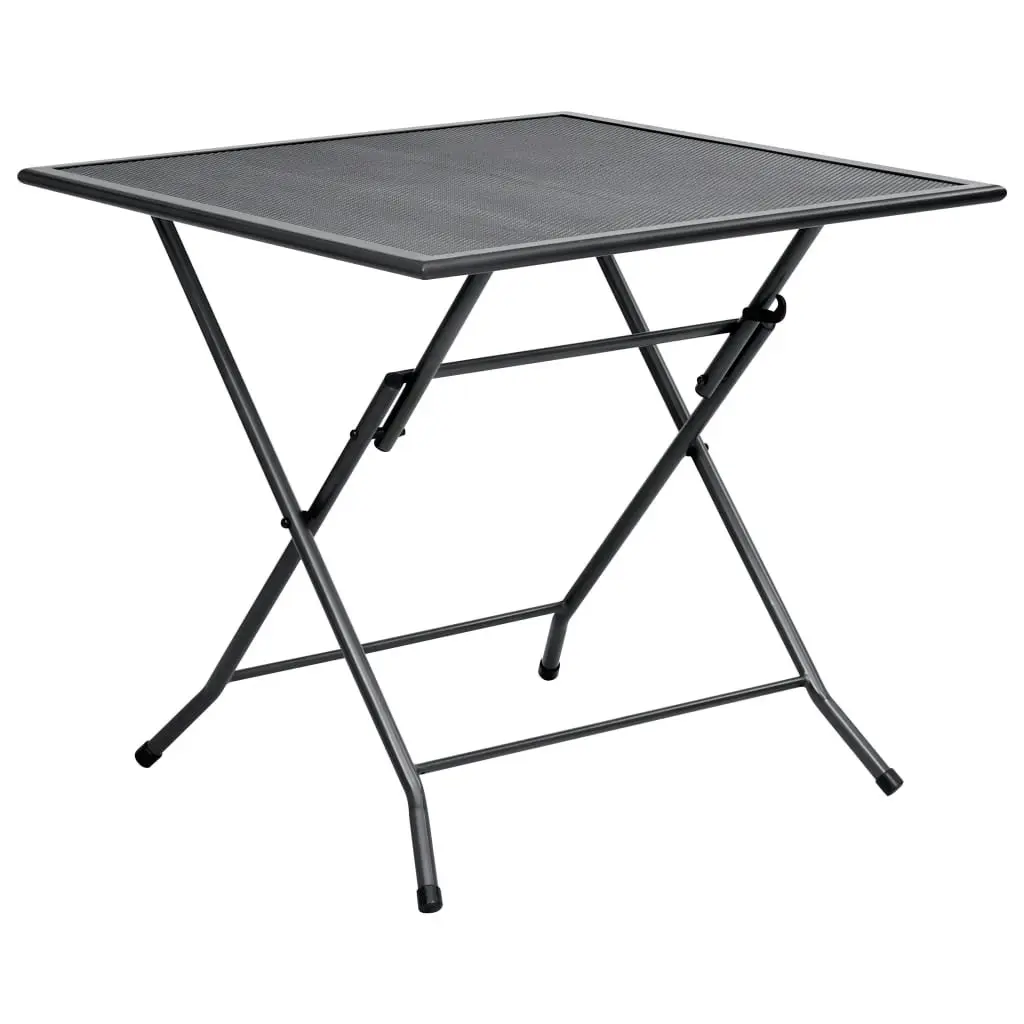 Folding Mesh Table 80x80x72 cm Steel Anthracite 310151