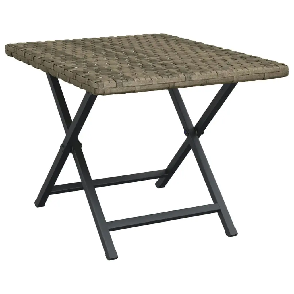 Folding Table Grey 45x35x32 cm Poly Rattan 362252