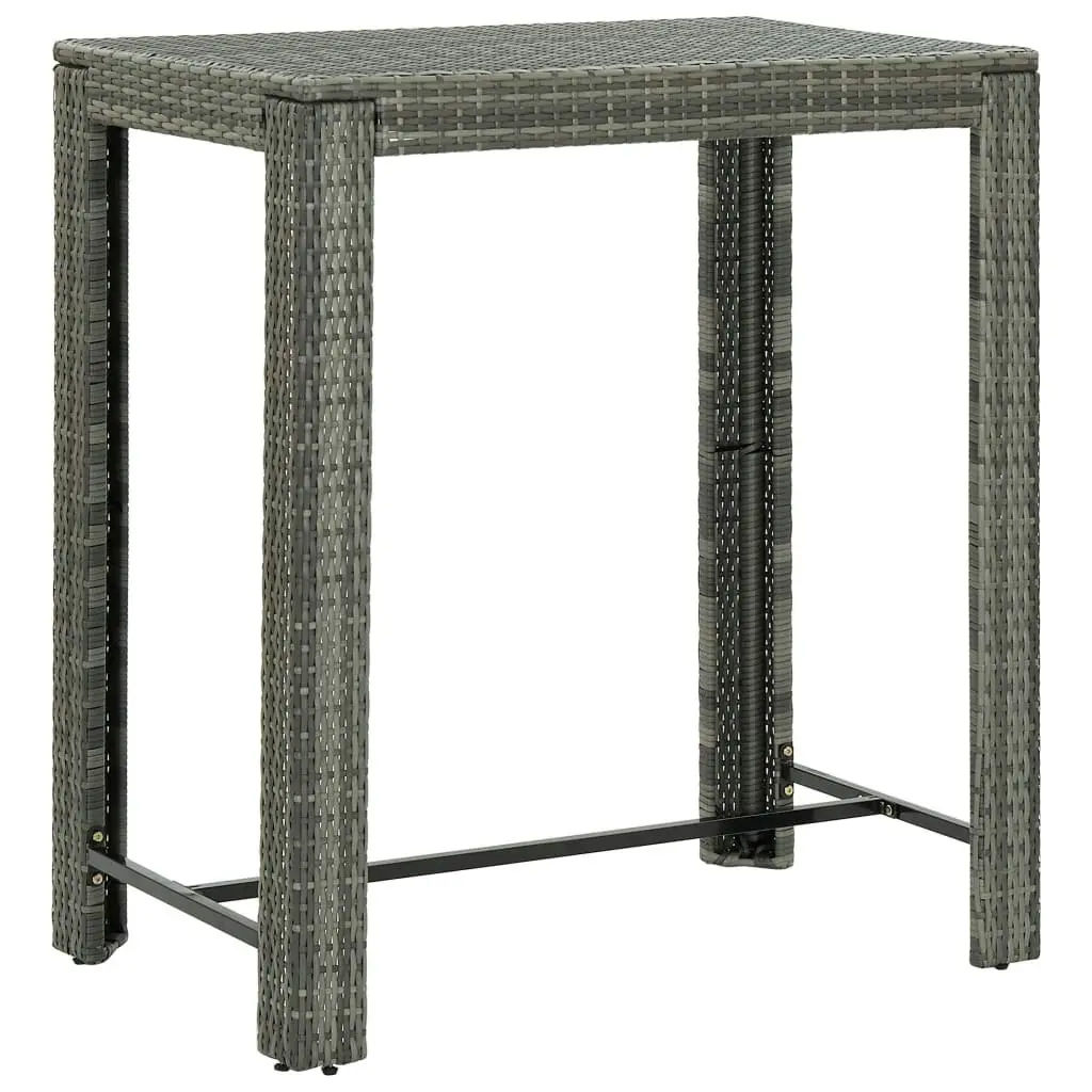 Garden Bar Table Grey 100x60.5x110.5 cm Poly Rattan 45875