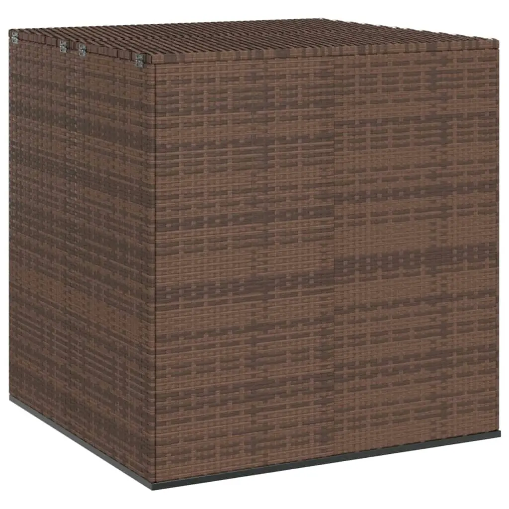 Garden Cushion Box PE Rattan 100x97.5x104 cm Brown 317227