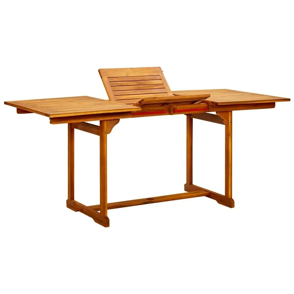 Garden Dining Table (120-170)x80x75 cm Solid Acacia Wood 316568