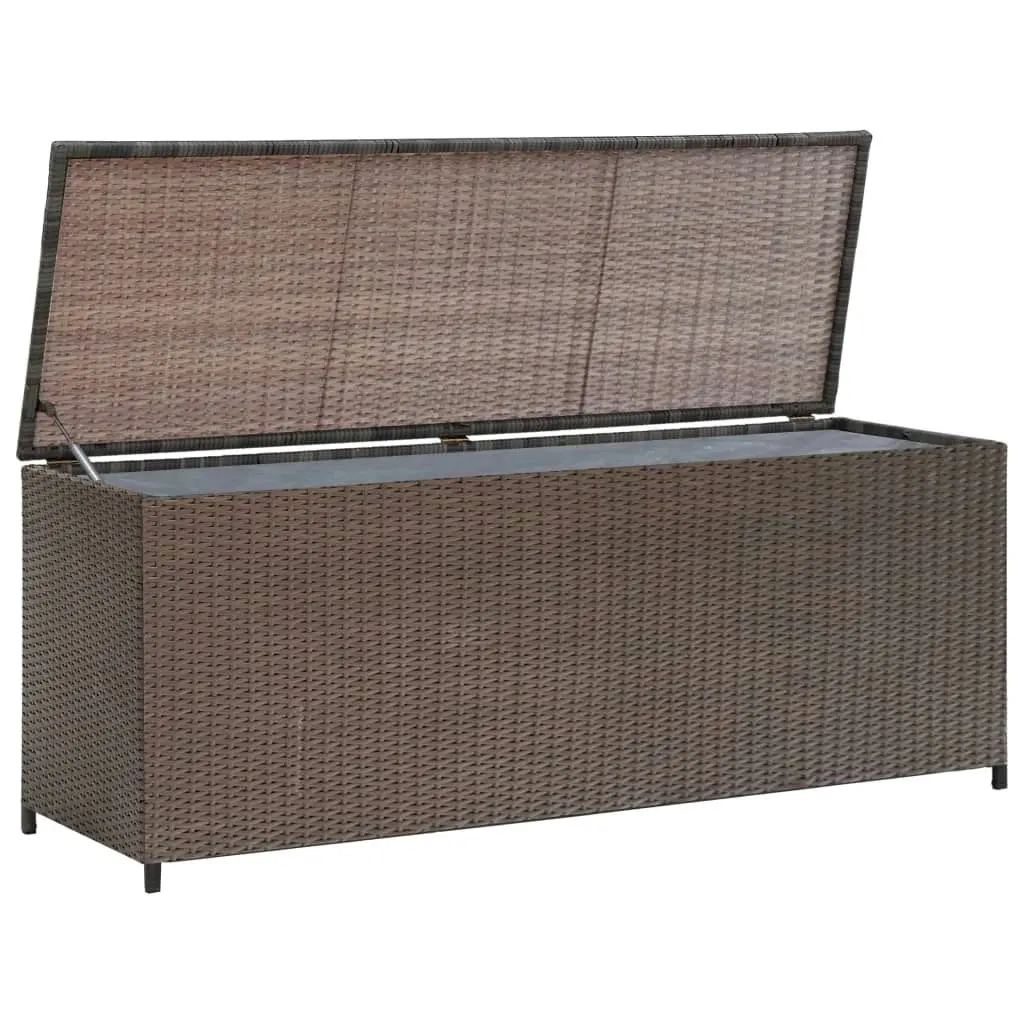 Garden Storage Box Brown 120x50x60 cm Poly Rattan 42499