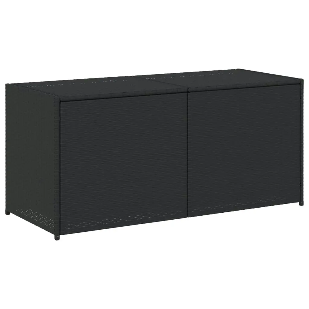 Garden Storage Box Black 283L Poly Rattan 365312