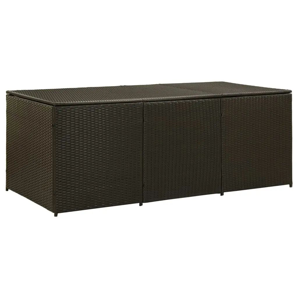 Garden Storage Box Poly Rattan 180x90x70 cm Brown 46478