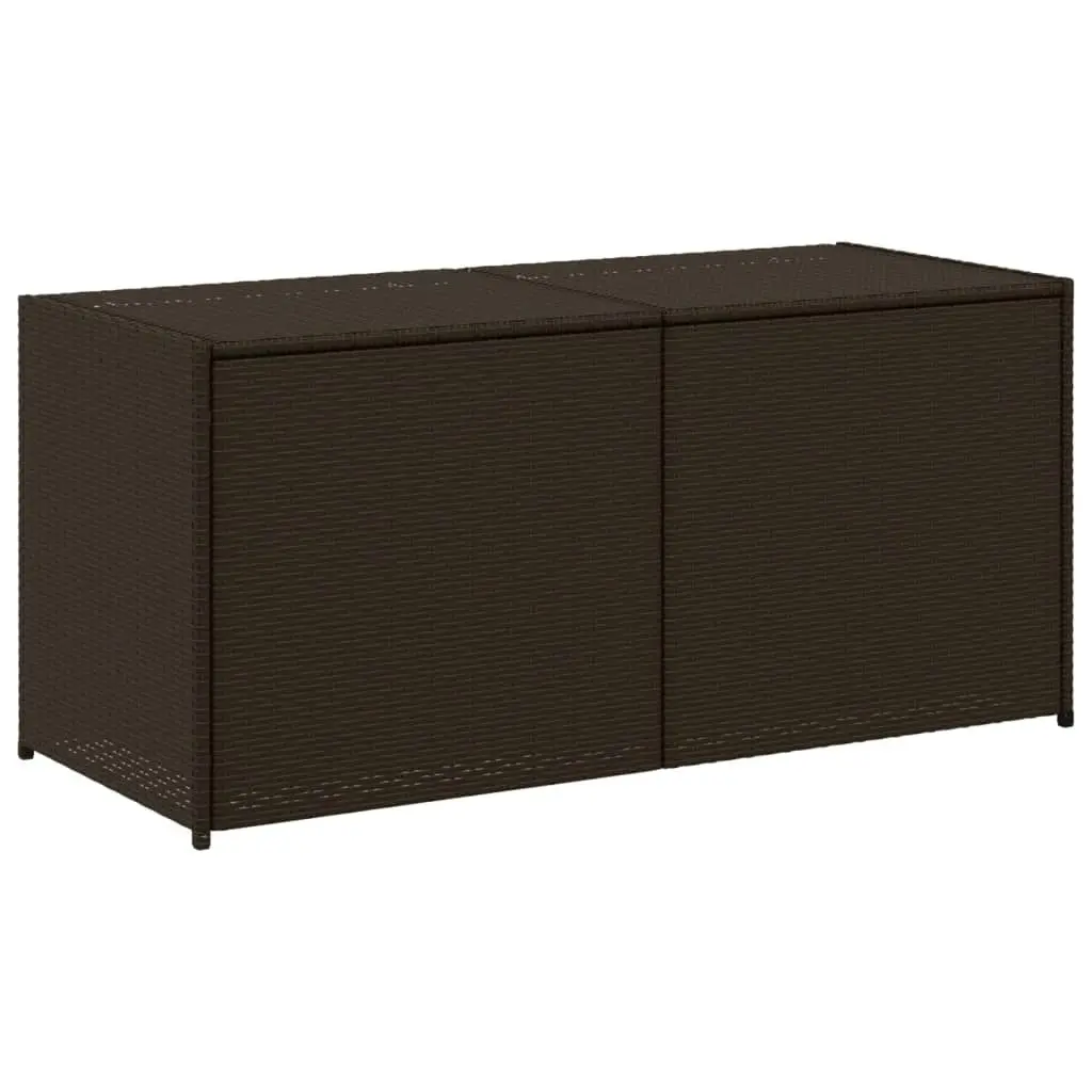 Garden Storage Box Brown 283L Poly Rattan 365313