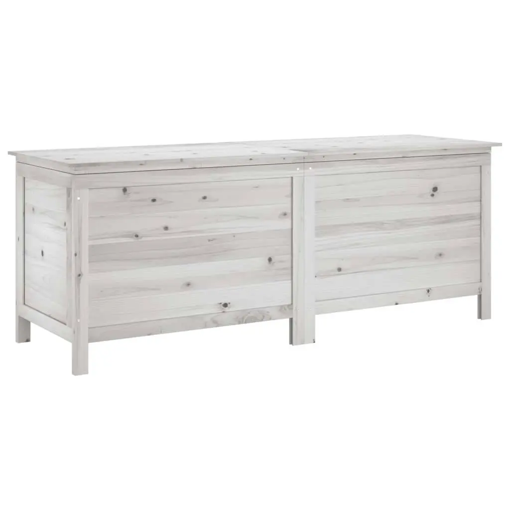 Garden Storage Box White 150x50x56.5 cm Solid Wood Fir 364757