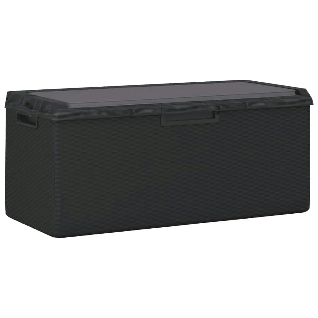 Garden Storage Box with Seat Cushion Anthracite 350 L PP 364213